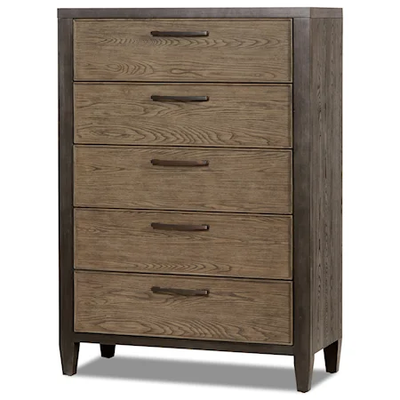 Contemporary 5-Drawer Chest with Two-Tone Finish